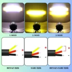 Motosiklet Scooter Mini Sis Farı Set Delici Işık Beyaz Sarı Metal Kasa 12V/24V Led Işık - Görsel 5