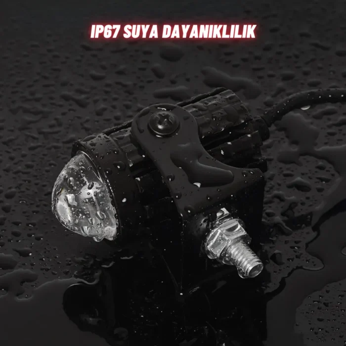 Motosiklet Scooter Mini Sis Farı Set Delici Işık Beyaz Sarı Metal Kasa 12V/24V Led Işık - Görsel 8
