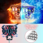 LED DRL Sinyalli Motosiklet Sis Farı Çakarlı Çift Renk 4 Modlu Delici Yüksek Performans Set - Görsel 9