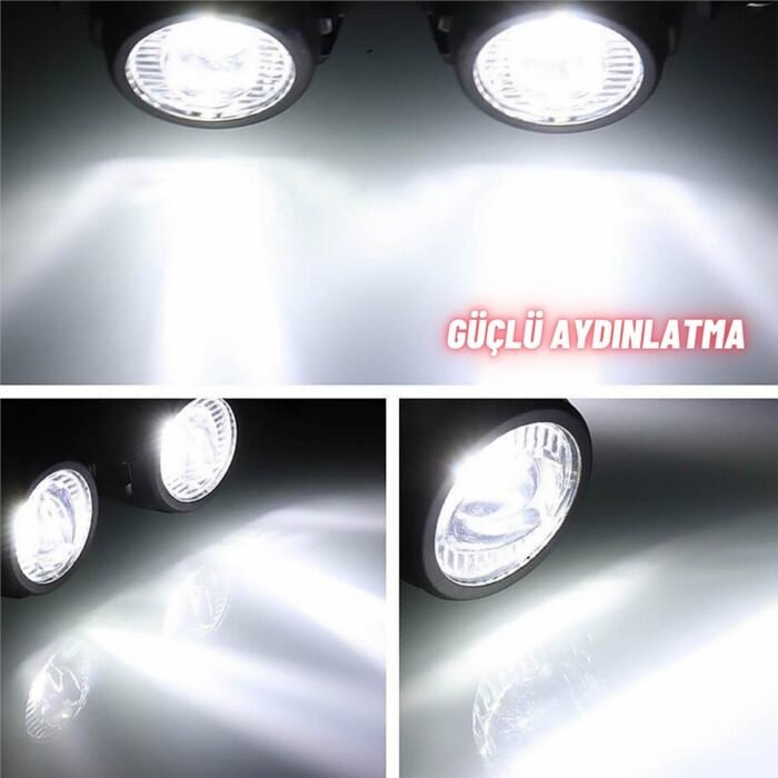 Enduro ve GS Serileri Uyumlu Motosiklet LED Sis Farı Yüksek Performans Metal Gövde 12V-24V 40W 2 Adet - Görsel 9